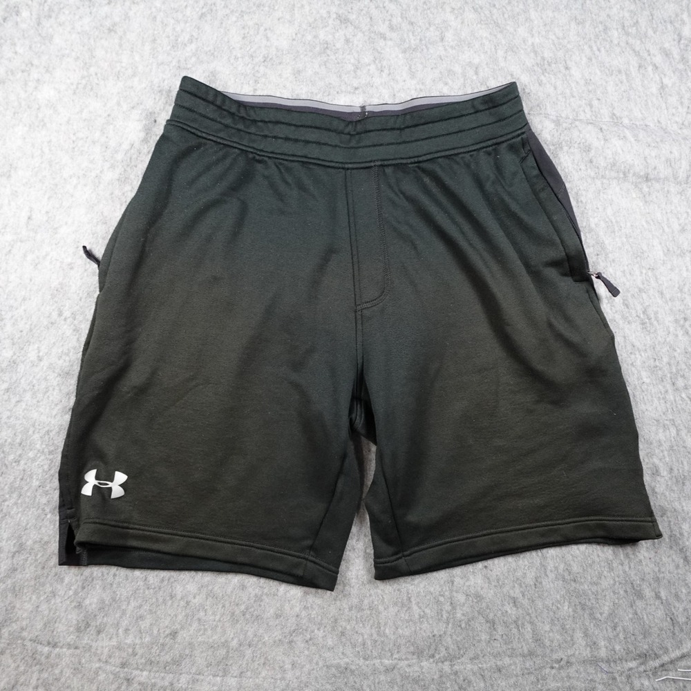 Under Armour Shorts Men Large Black Loose Fit Tech Terry 8" Athleisure